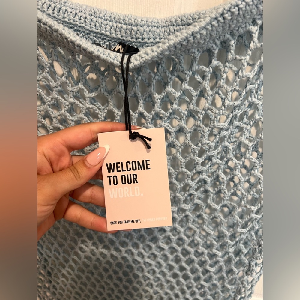 The crotchet maxi cover up -BLUE nwt - Picture 5 of 7